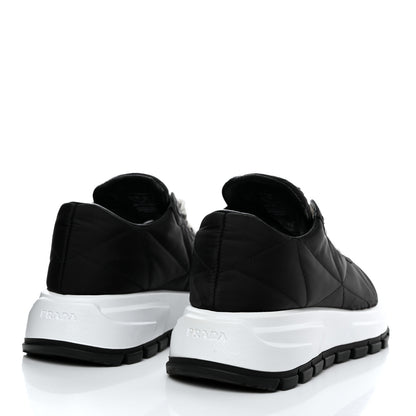 Prada Re-Nylon Piuma Metal Triangle Logo Quilted 45mm Sneakers 37 Black 4 of 9