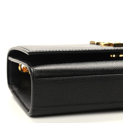 Saint Laurent Grain De Poudre Small Monogram Kate Satchel Black 6 of 7