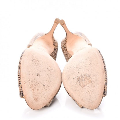 Jimmy Choo Python D'Orsay Peep Toe Pumps 37.5 Beige 5 of 9