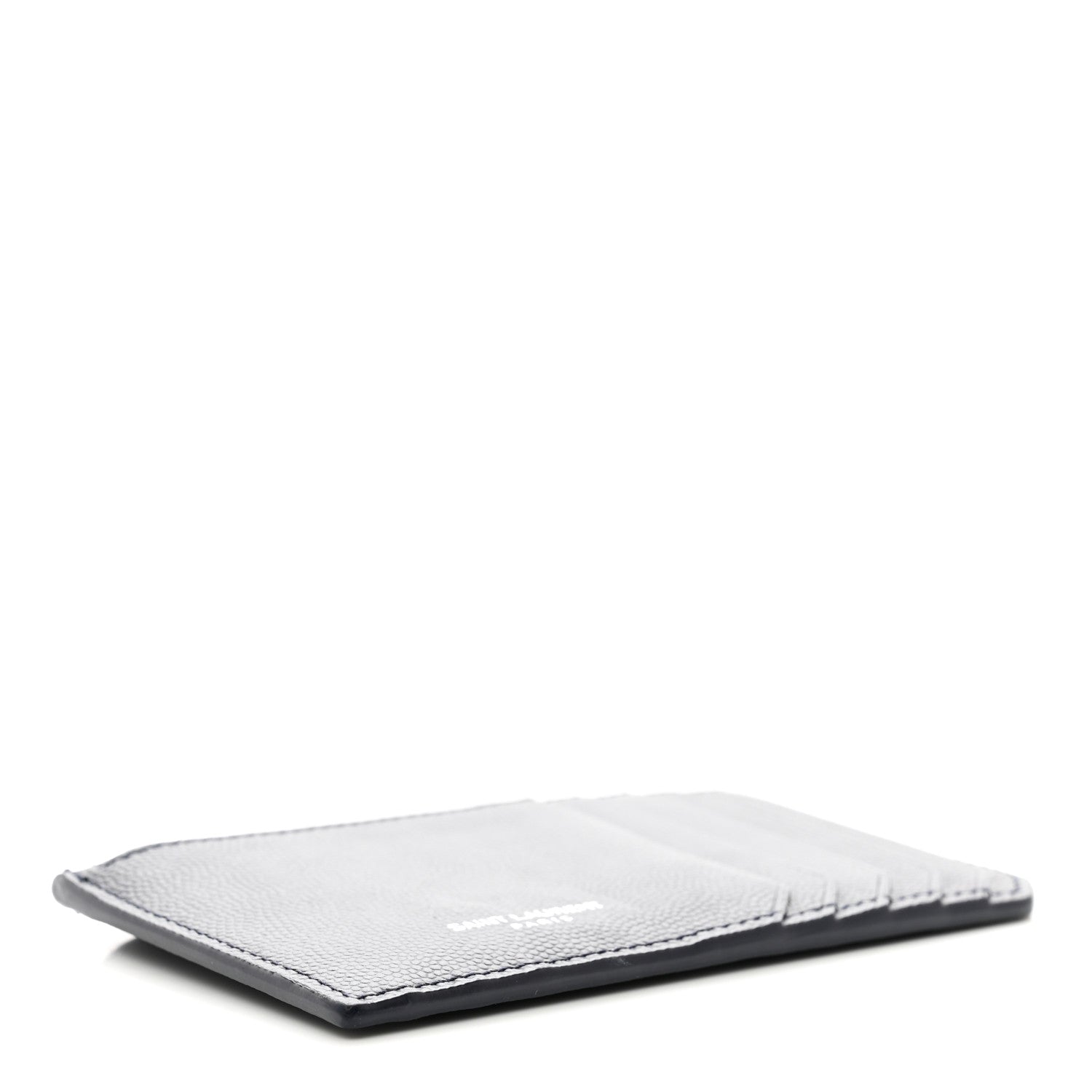 Saint Laurent Grained Calfskin 5 Fragments Zip Pouch Card Holder Deep Marine 4 of 6