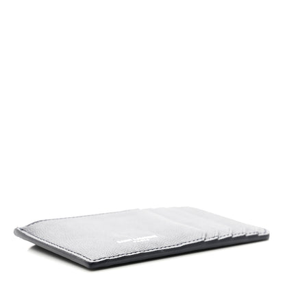 Saint Laurent Grained Calfskin 5 Fragments Zip Pouch Card Holder Deep Marine 4 of 6