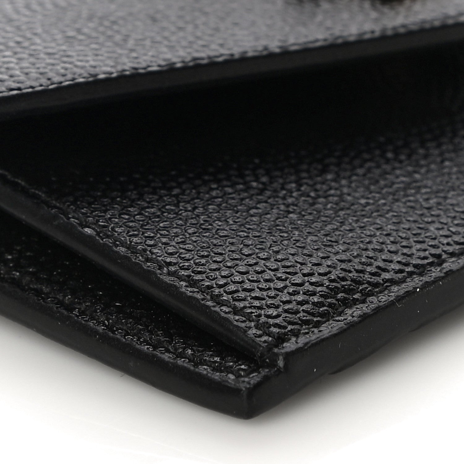 Saint Laurent Grain De Poudre Uptown Monogram Card Case Black 8 of 10