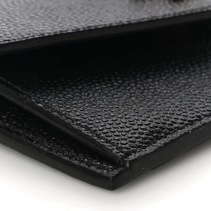 Saint Laurent Grain De Poudre Uptown Monogram Card Case Black 8 of 10