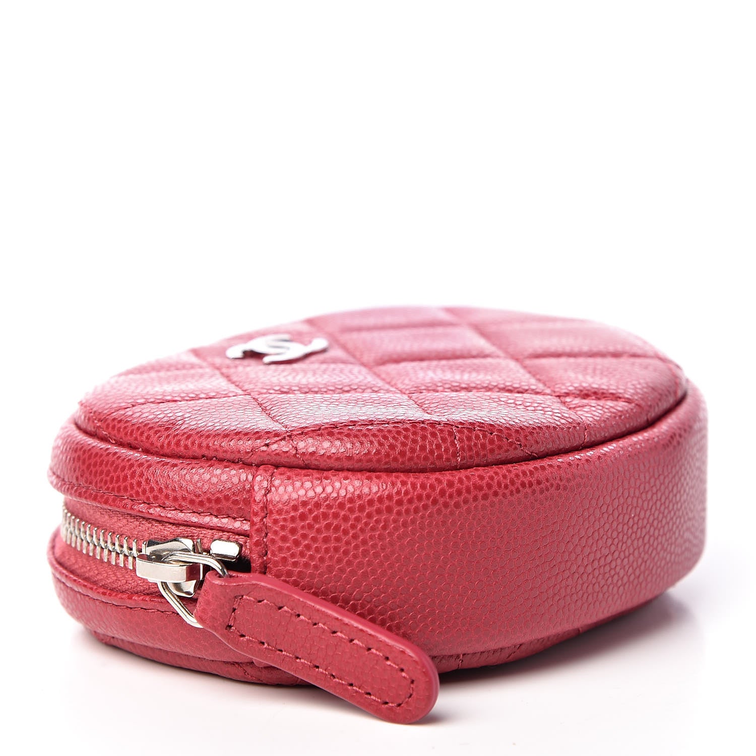 Chanel Caviar Quilted Zip Around Classic Coin Purse Dark Pink 4 of 7