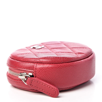 Chanel Caviar Quilted Zip Around Classic Coin Purse Dark Pink 4 of 7