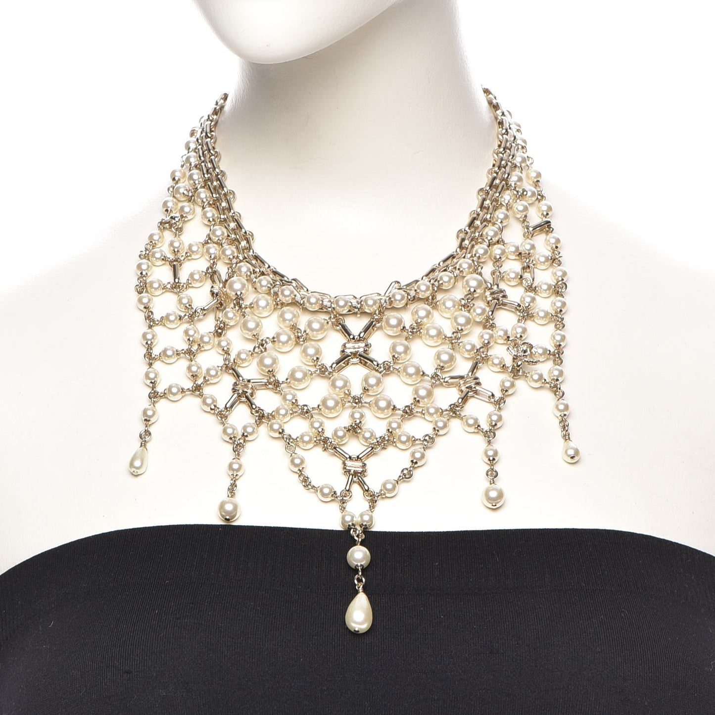 Pearl Chain Large Necklace Gold