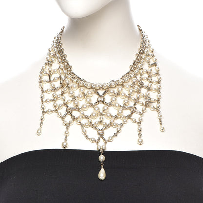 Chanel Pearl Chain Large Necklace Gold 2 of 5