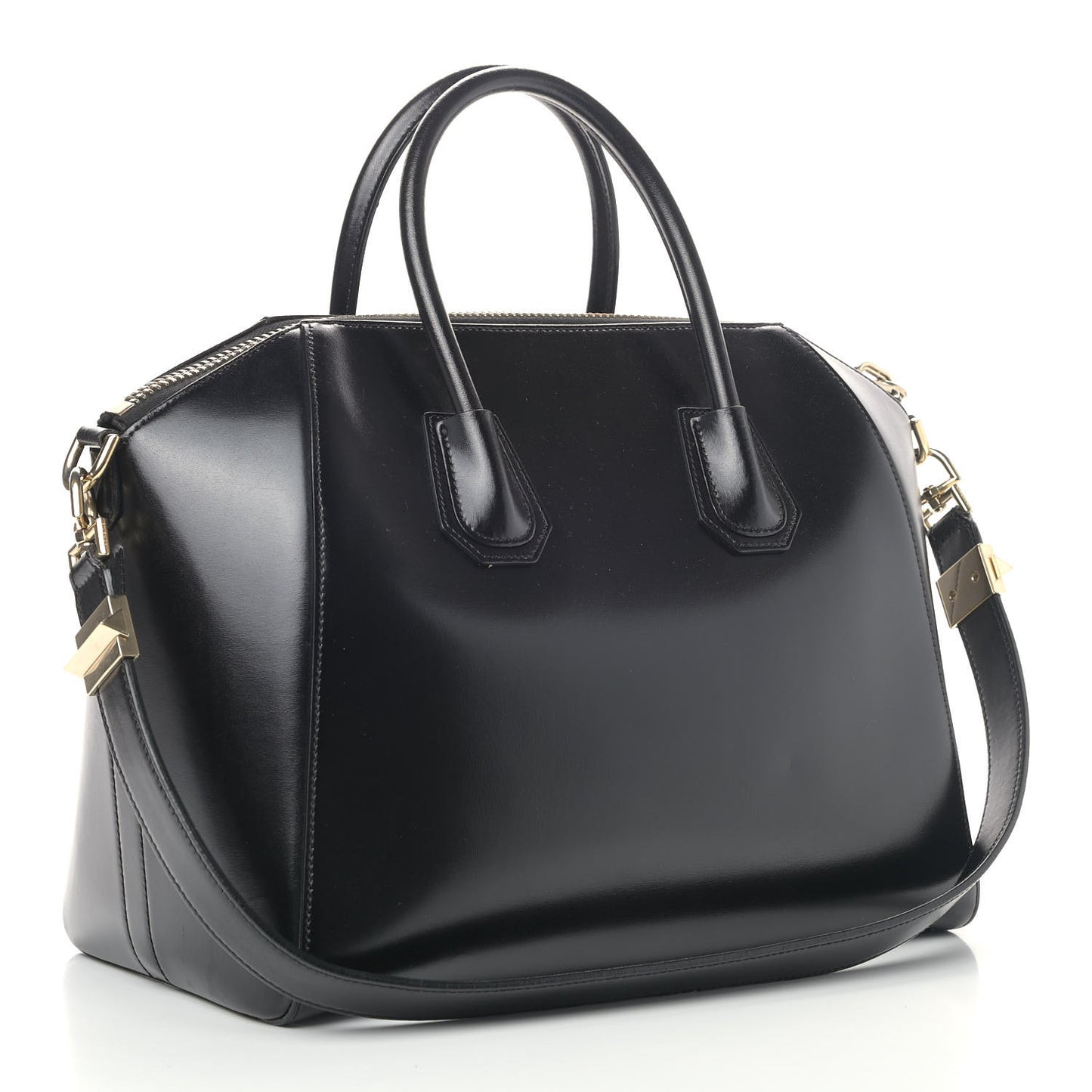 Shiny Lord Calfskin Medium Antigona Black