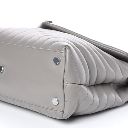 Saint Laurent Calfskin Y Quilted Monogram Large Loulou Chain Satchel Light Grey 10 of 13