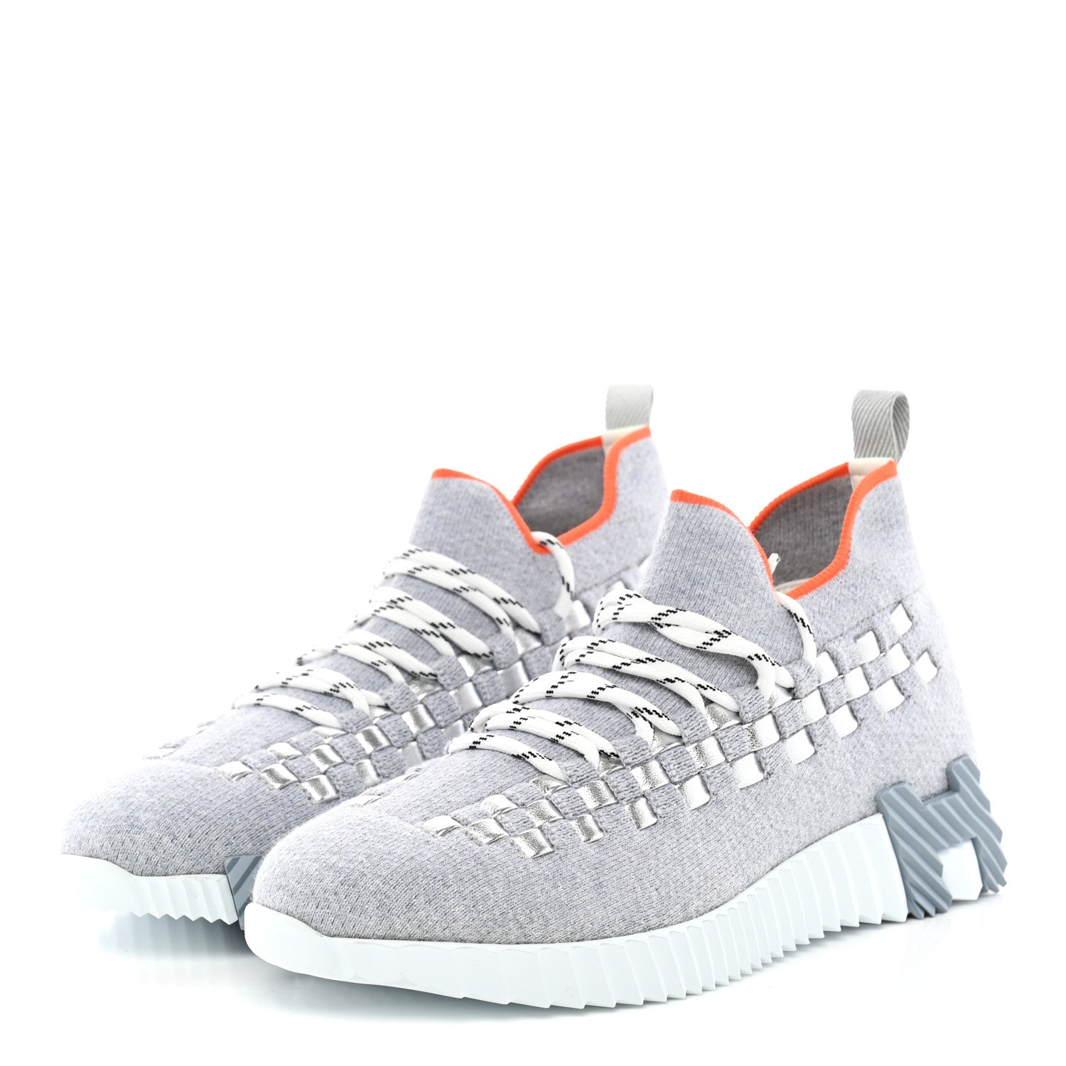 Hermes Knit Womens Flex Bolduc Sneakers 37.5 Gris Silex 3 of 10