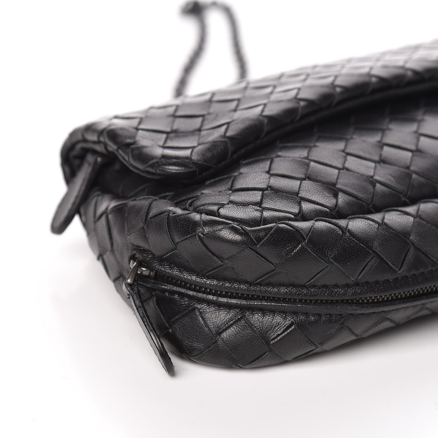 Nappa Intrecciato Small Chain Crossbody Black