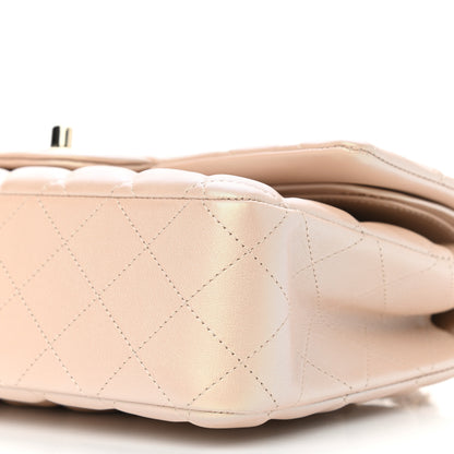 Chanel Iridescent Calfskin Quilted Medium Double Flap Beige 10 of 10