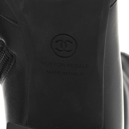 Chanel Stretch Lambskin Cap Toe CC Uniform Short Boots 38 Black 8 of 9