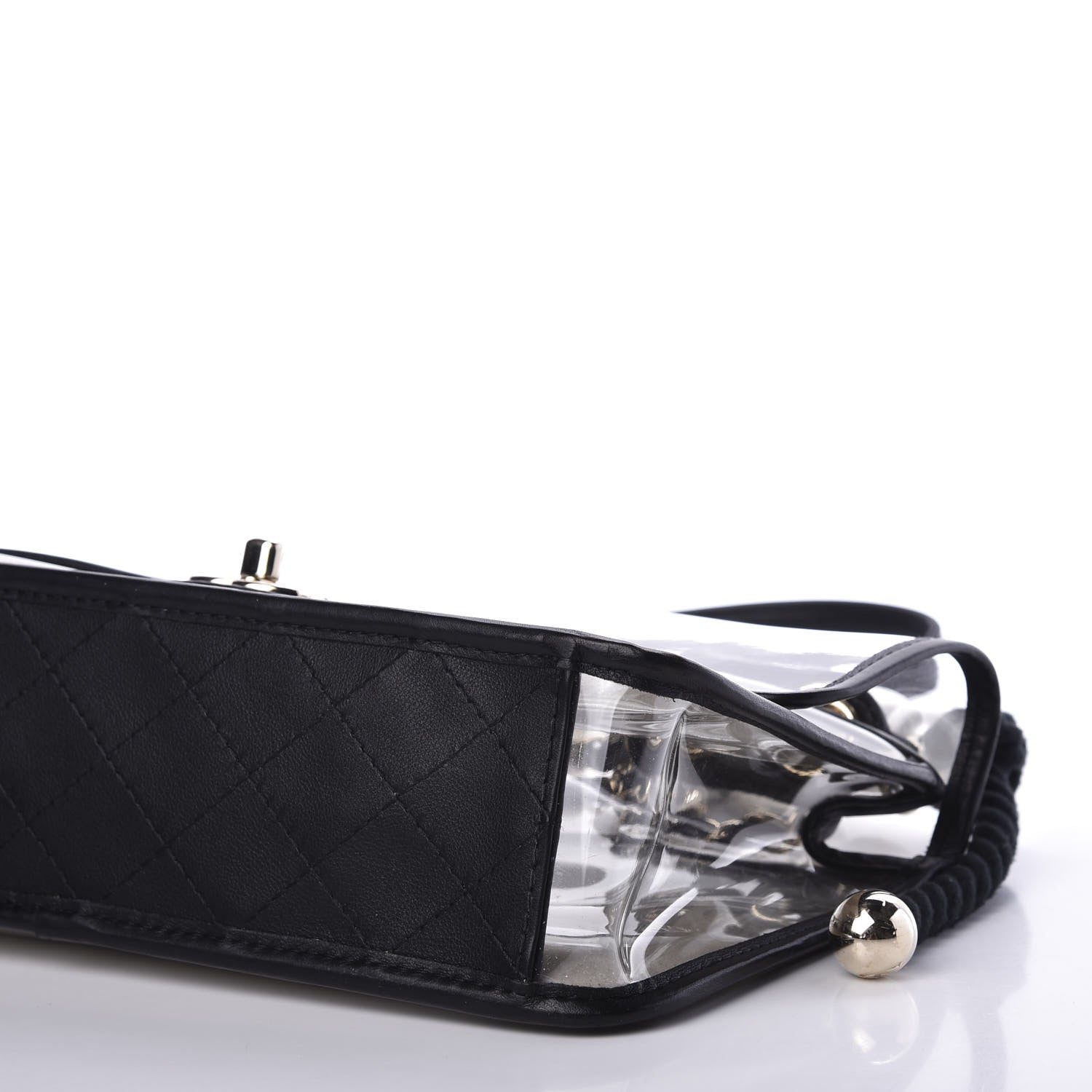 Chanel Lambskin PVC Sand By The Sea Flap With Pearl Strap Black 6 of 9