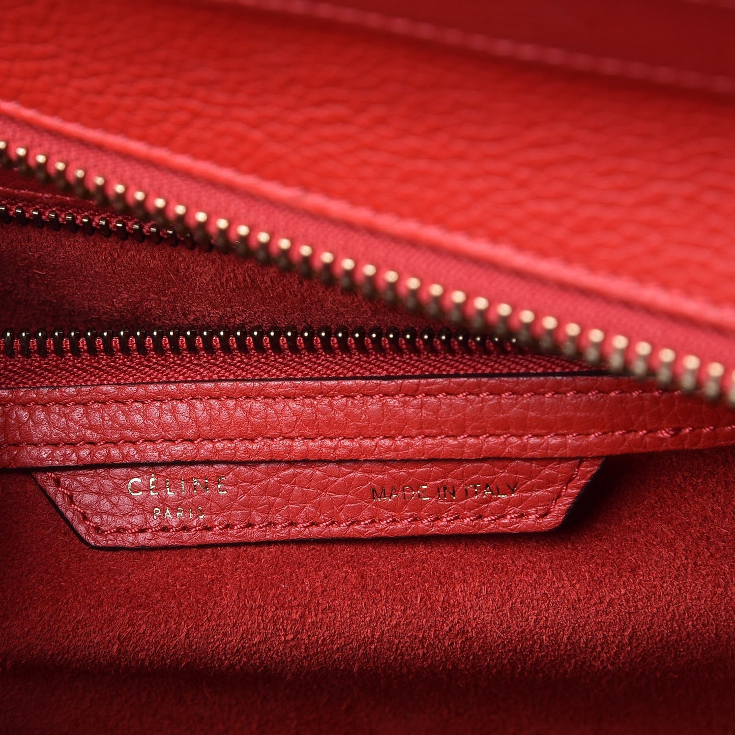 Drummed Calfskin Mini Luggage Coquelicot