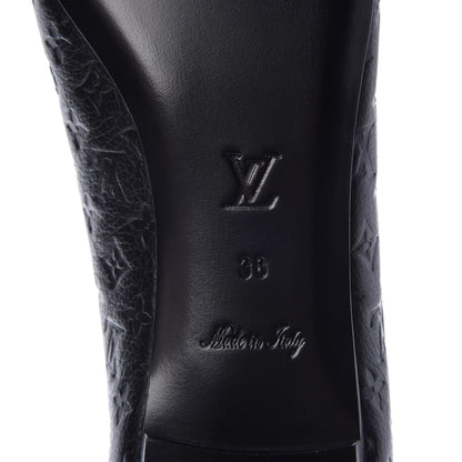 Louis Vuitton Calfskin Monogram Embossed Debbie Ballerina Flats 38 Black 6 of 9