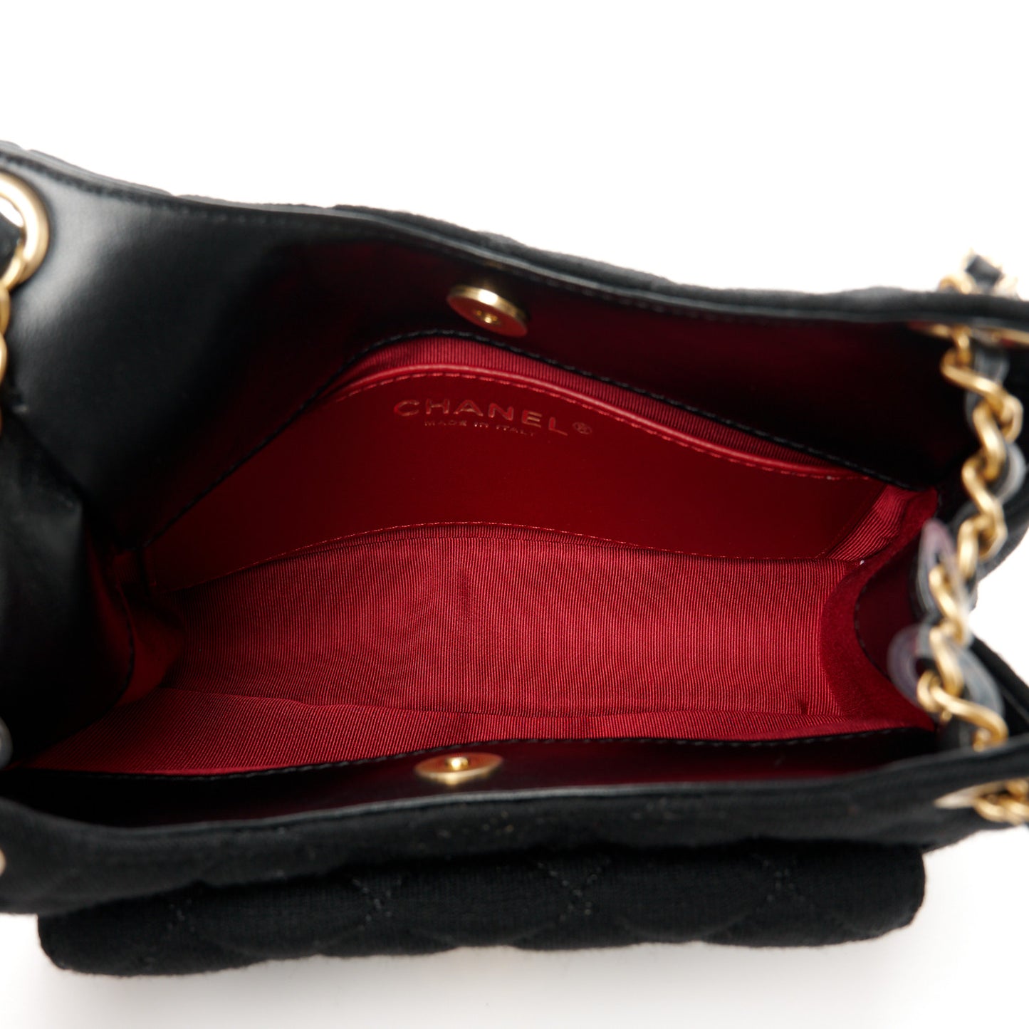 Jersey Quilted Small Wavy CC Hobo Black