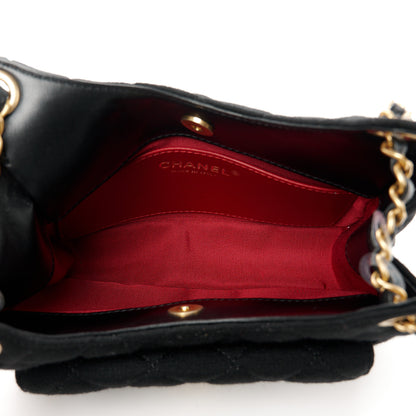 Chanel Jersey Quilted Small Wavy CC Hobo Black 5 of 11
