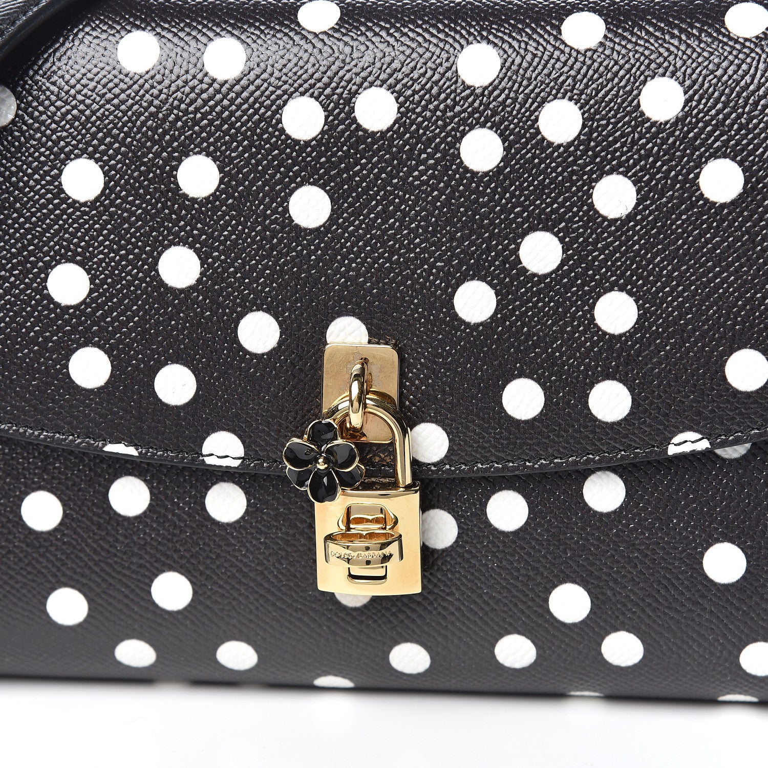 Dolce & Gabbana Dauphine Polka Dot Print Shoulder Bag Black 9 of 9