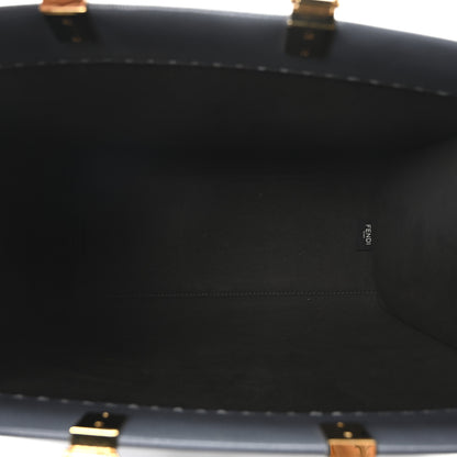 Fendi Vitello Cher Logo Debossed Medium Fendi Sunshine Shopper Tote Real Tempesta 5 of 9