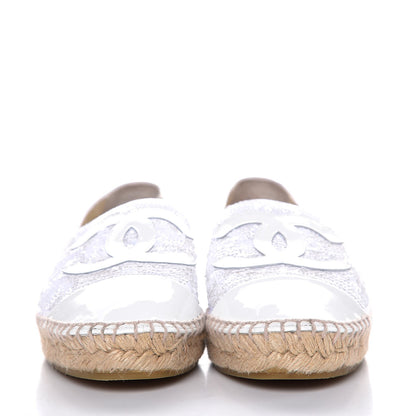 Chanel Patent Sequin CC Espadrilles 38 White 2 of 10