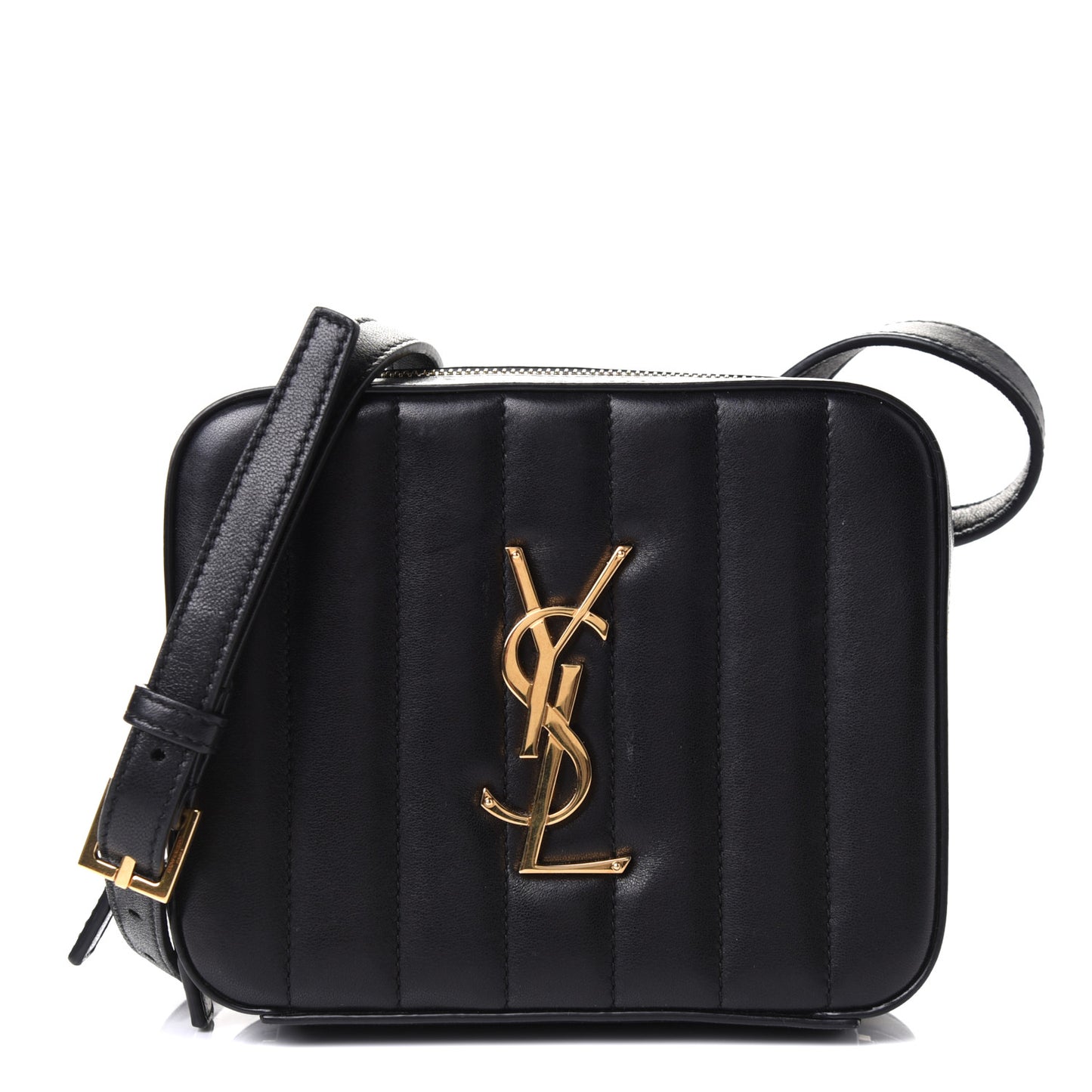 Lambskin Matelasse Vicky Monogram Belt Bag Black