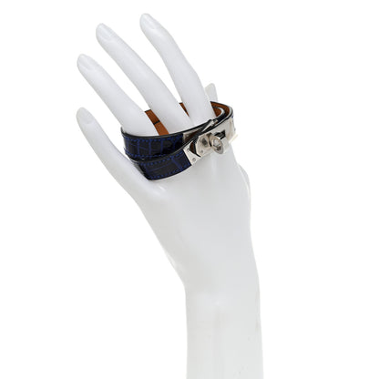 Hermes Shiny Alligator Kelly Double Tour Bracelet S Bleu Electrique 2 of 8