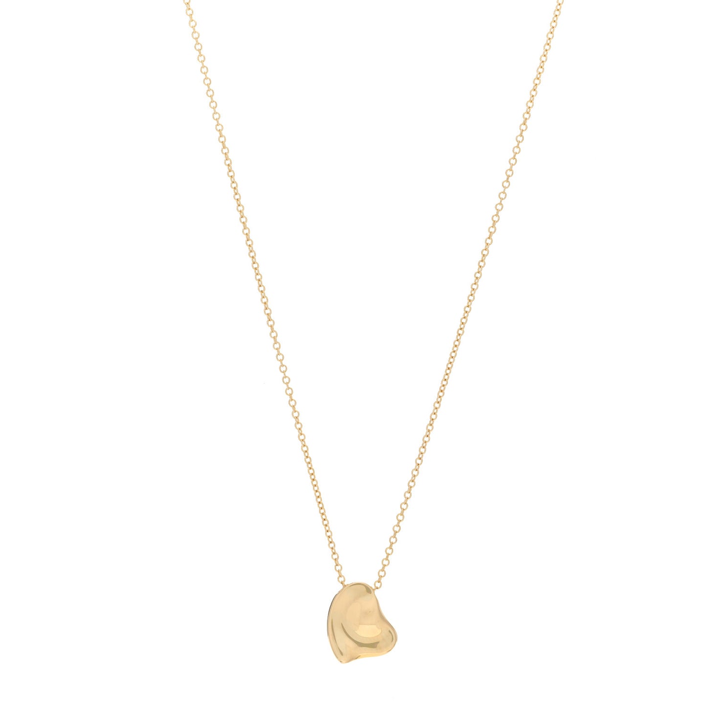 18K Yellow Gold Elsa Peretti Full Heart Pendant Necklace