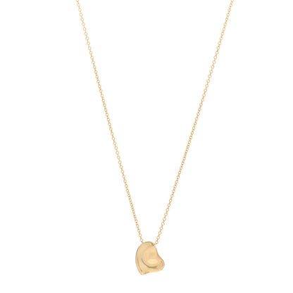 Tiffany 18K Yellow Gold Elsa Peretti Full Heart Pendant Necklace 1 of 4