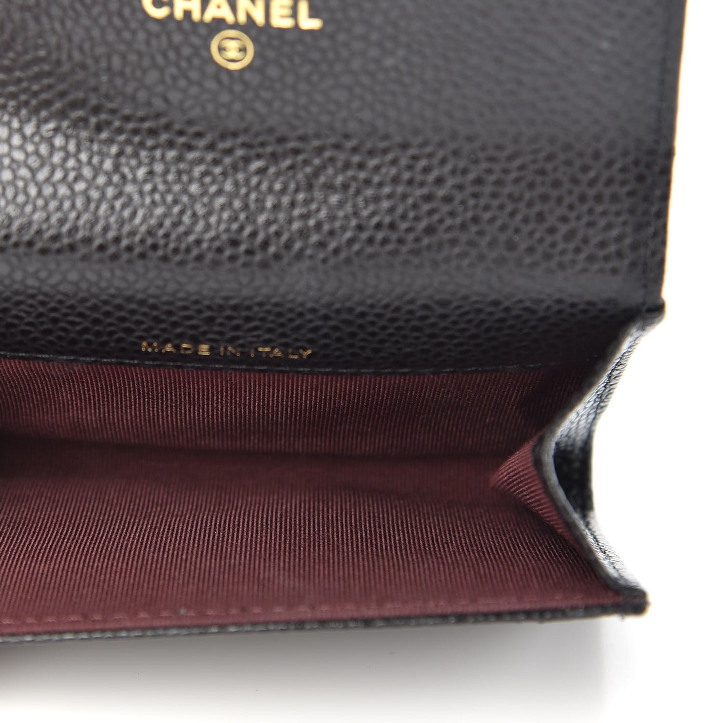 Caviar Quilted Flap Card Holder Black