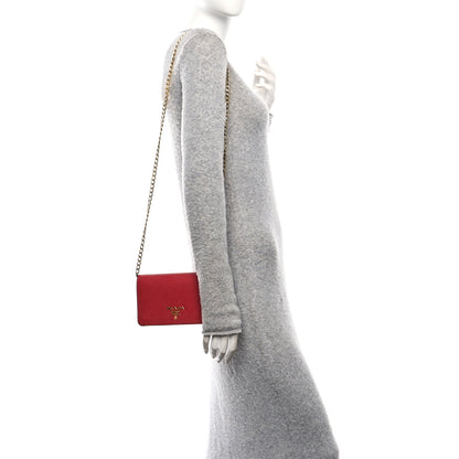 Prada Saffiano Lux Chain Wallet 2 of 10