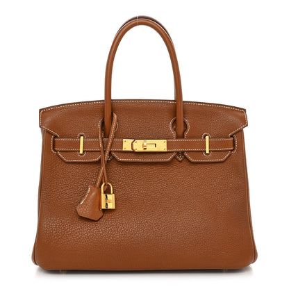 Hermes Taurillon Clemence Birkin 30 Gold 1 of 12