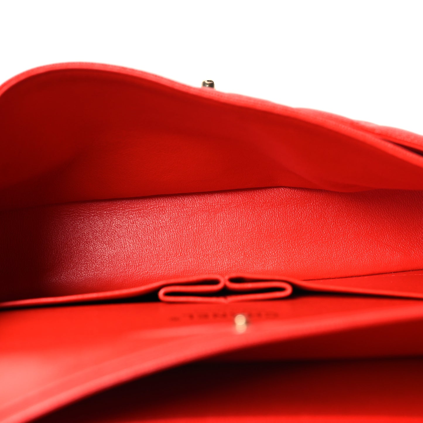 Caviar Quilted Medium Double Flap Red