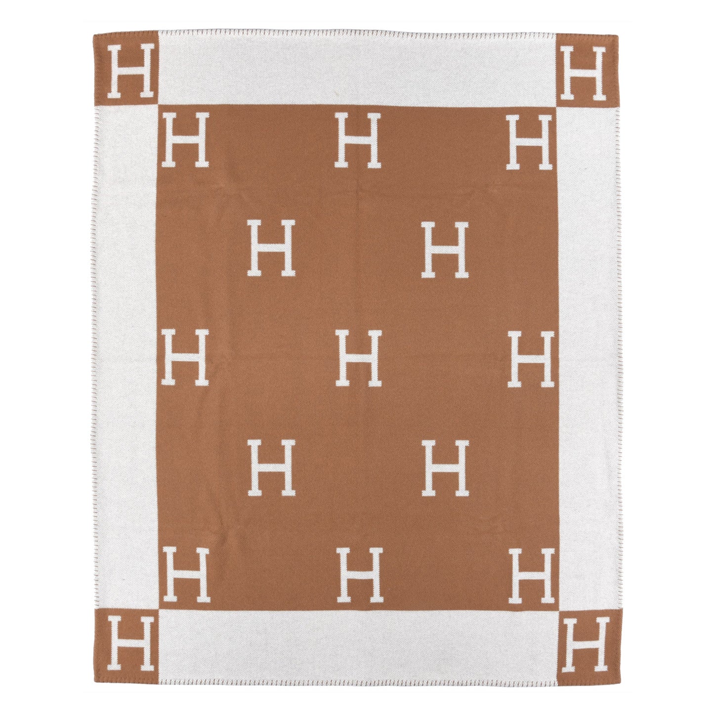Wool Cashmere Avalon Blanket Ecru Camel