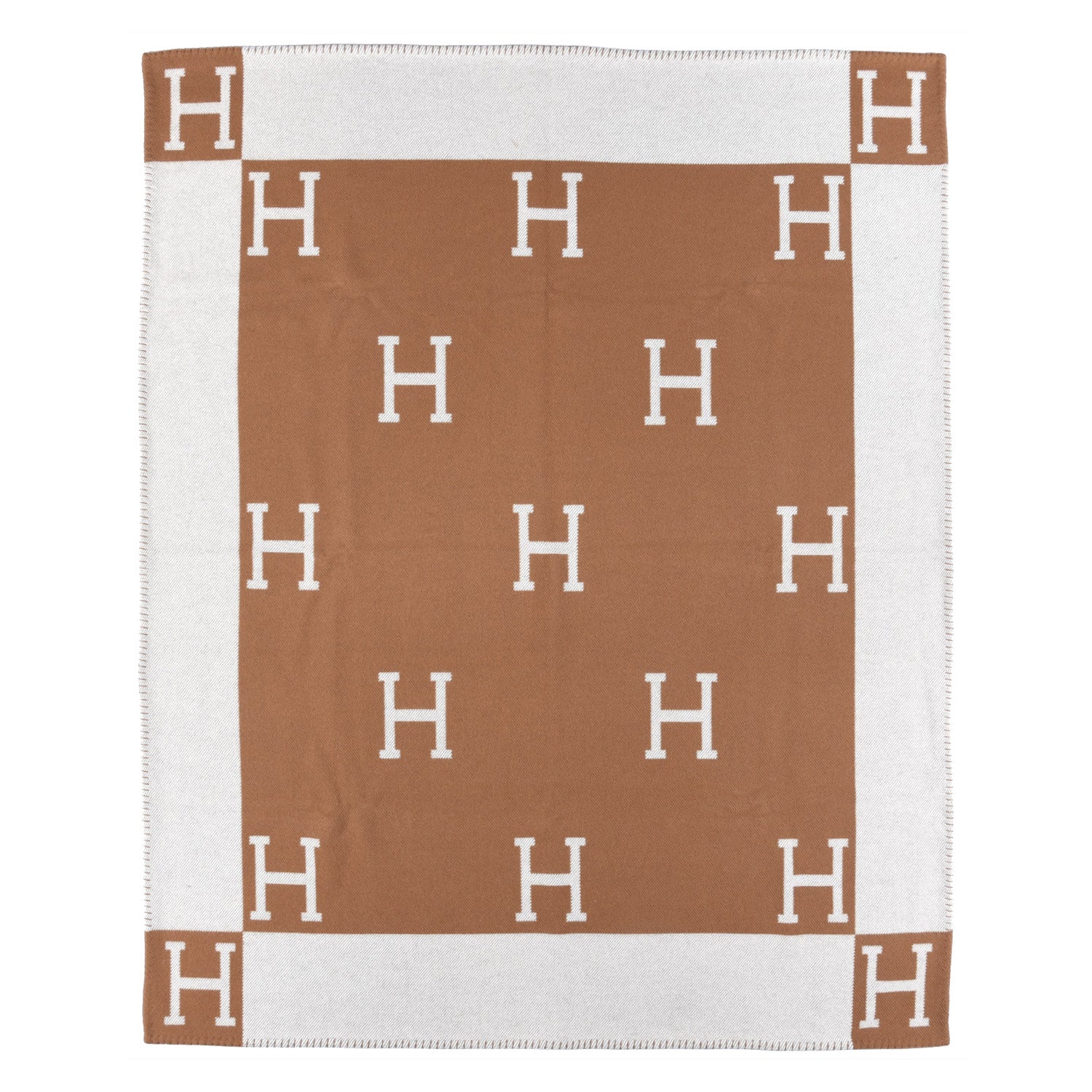 Hermes Wool Cashmere Avalon Blanket Ecru Camel 1 of 3