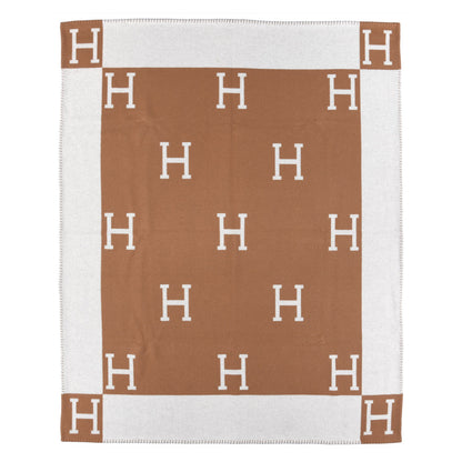 Hermes Wool Cashmere Avalon Blanket Ecru Camel 1 of 3