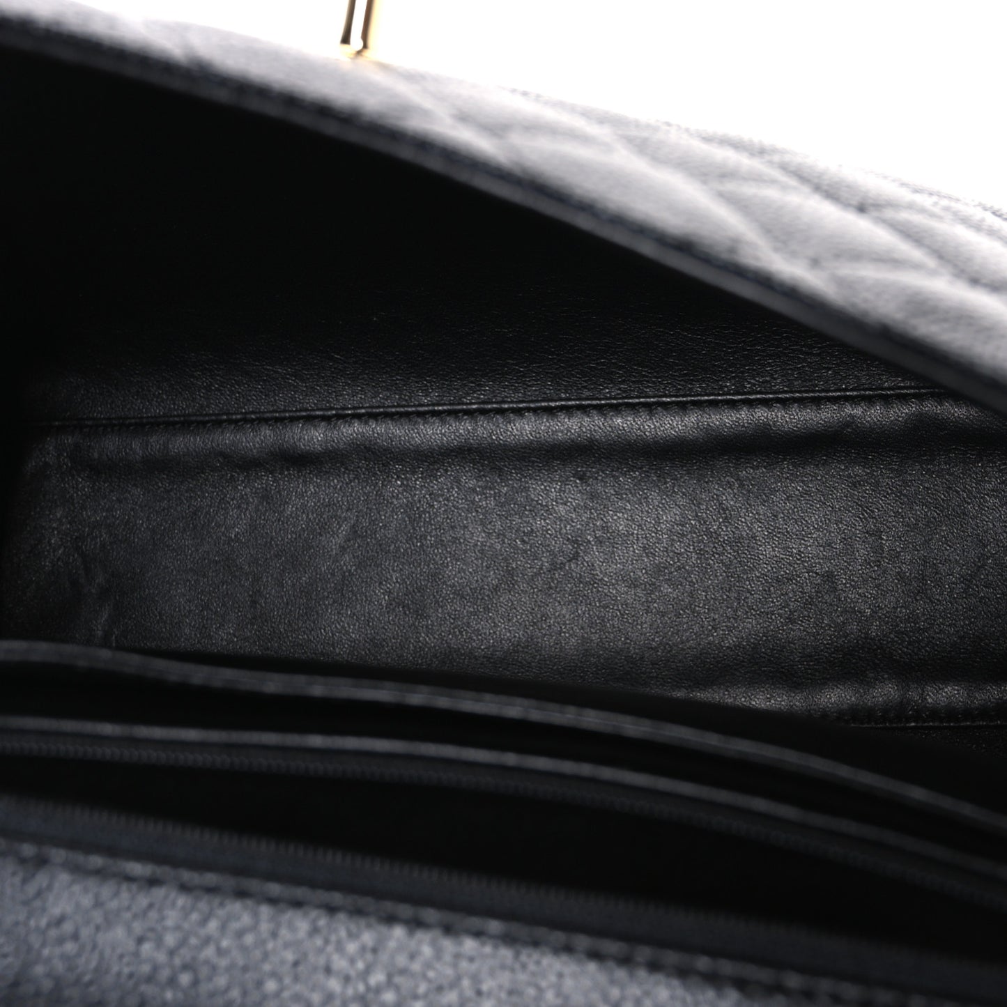 Caviar Quilted Jumbo Kelly Flap Black