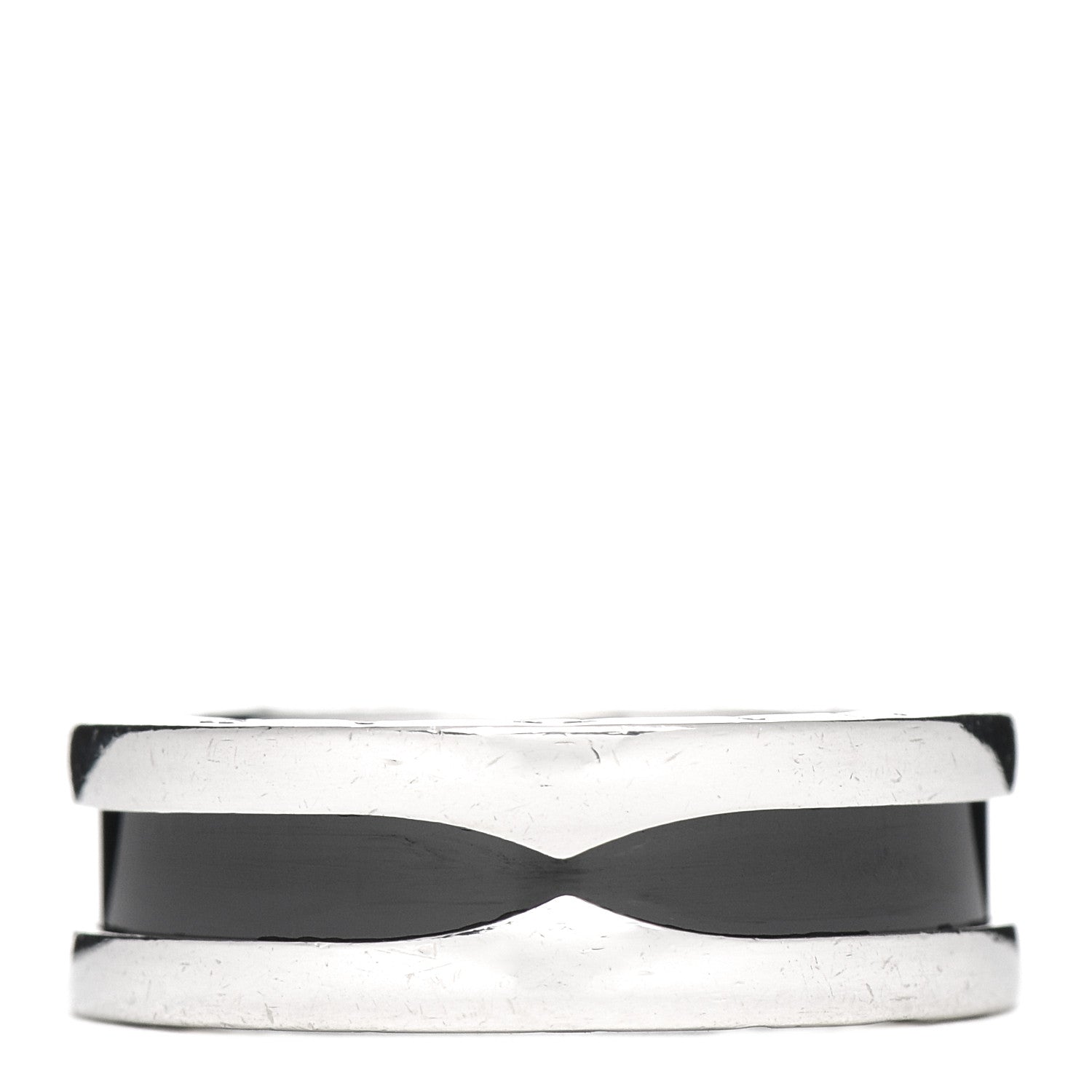 Bulgari Sterling Silver Ceramic Save The Children One-Band Ring 50 5.25 1 of 6