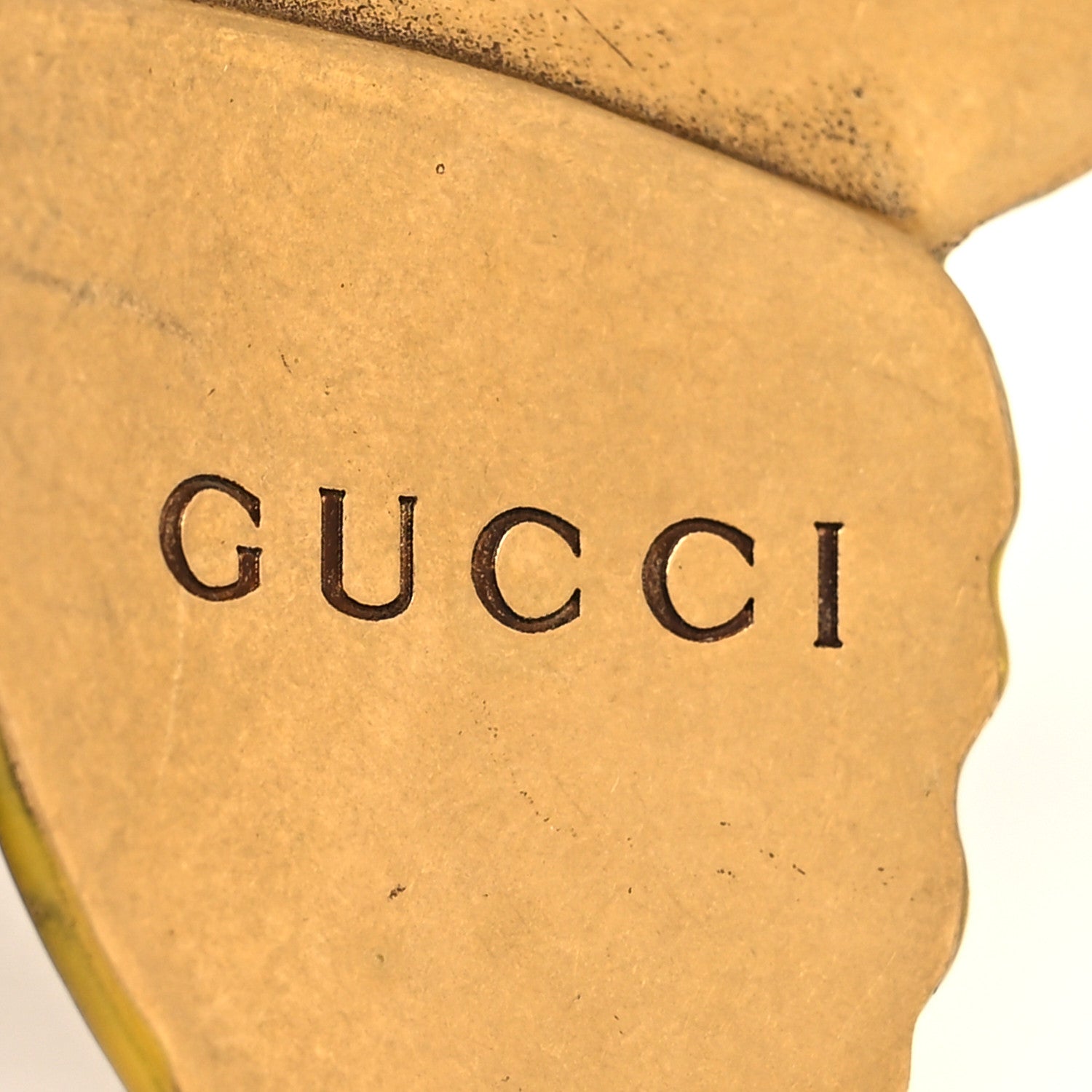Gucci Resin Metal GG Butterfly Charm Key Holder Gold Yellow 5 of 6