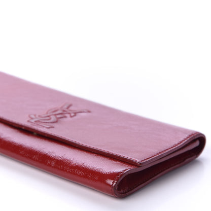 Saint Laurent Textured Patent Monogram Small Belle De Jour Clutch Red 7 of 10