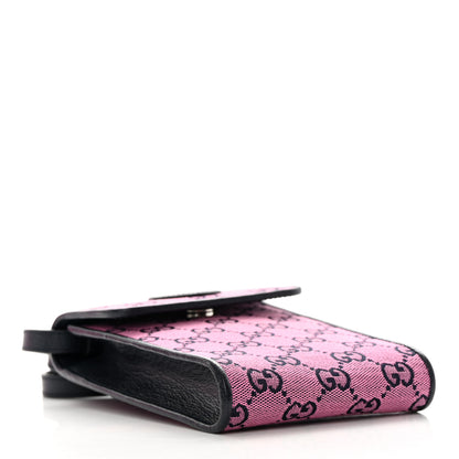 Gucci Monogram Multicolor Textured Calfskin Mini Retro Interlocking G Crossbody Bag Pink 4 of 11