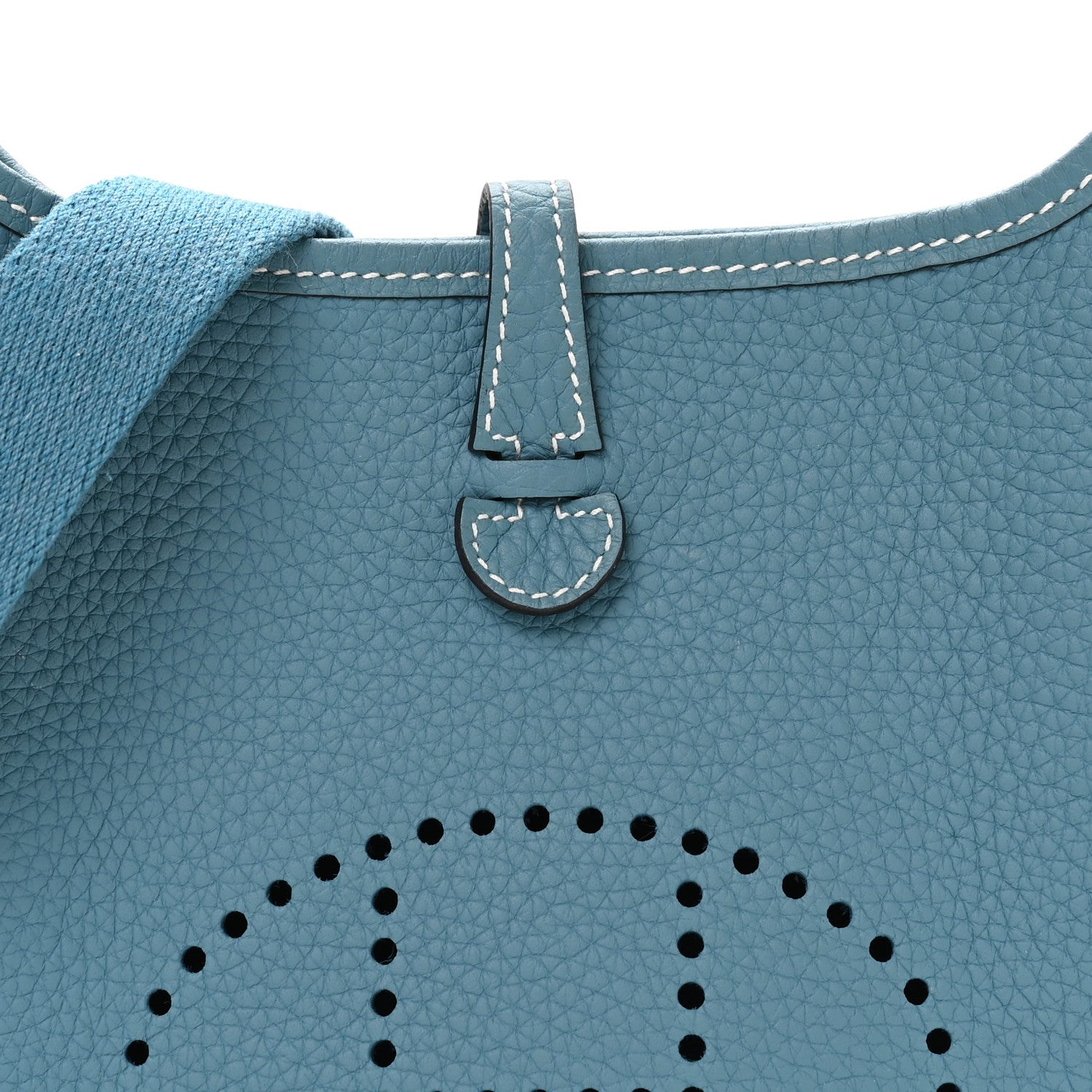 Hermes Taurillon Clemence Evelyne TPM New Blue Jean 8 of 11