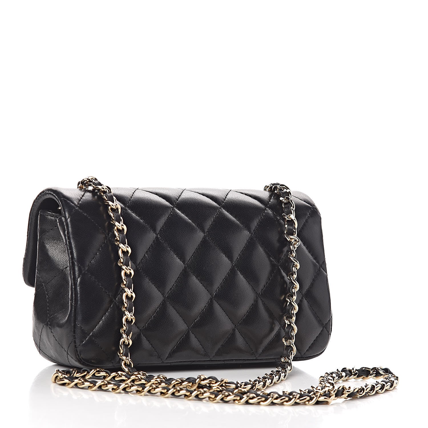 Chanel Lambskin Quilted Extra Mini Rectangular Flap Black 3 of 13