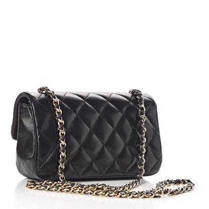 Chanel Lambskin Quilted Extra Mini Rectangular Flap Black 3 of 13