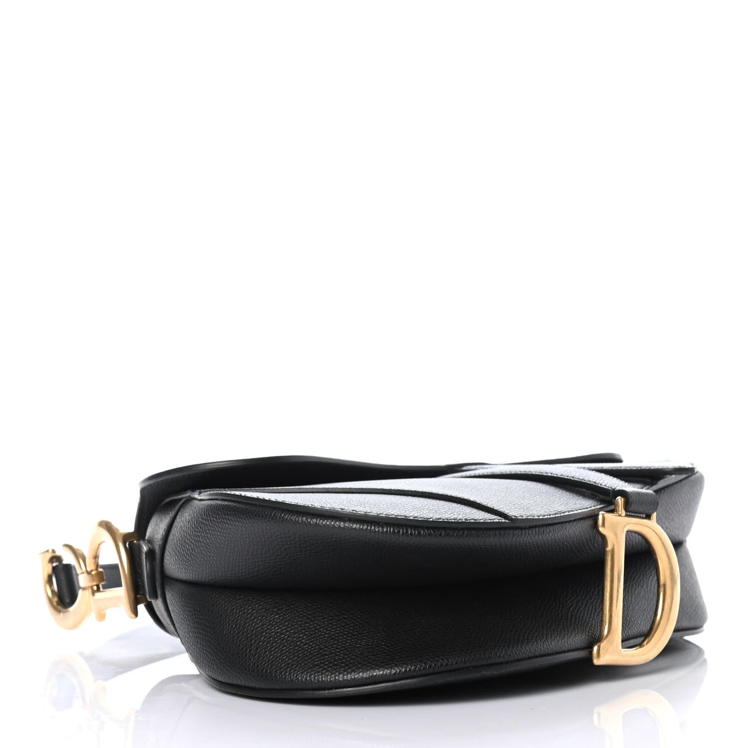 Christian Dior Grained Calfskin Saddle Bag Black 3 of 4