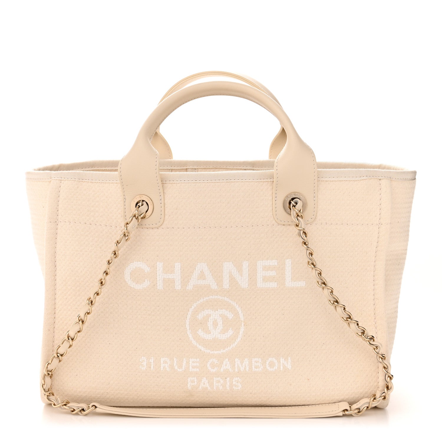 Chanel Mixed Fibers Small Deauville Tote White 1 of 10