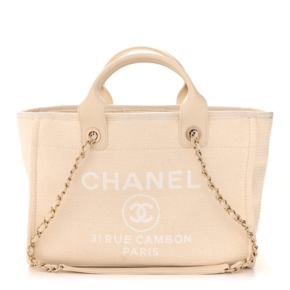 Chanel Mixed Fibers Small Deauville Tote White 1 of 10