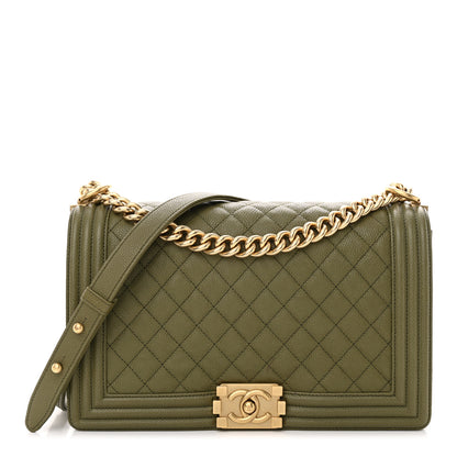 Chanel Caviar Quilted New Medium Boy Flap Khaki 1 of 11