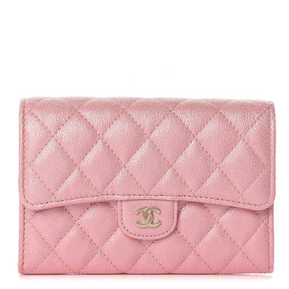 Chanel Iridescent Caviar Quilted Medium Flap Wallet Rose Pink 1 of 9