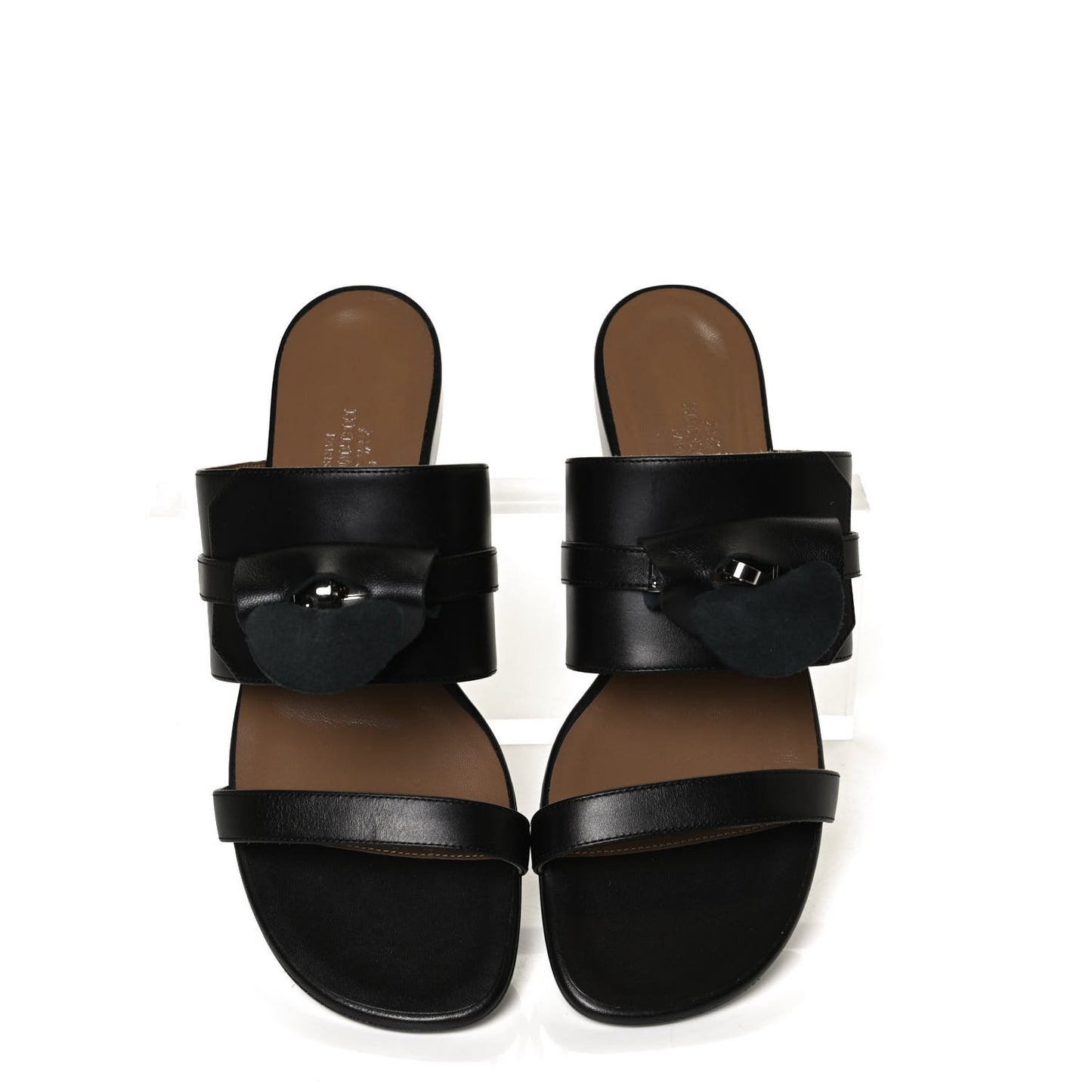 Calfskin Avenue Sandals 38 Black